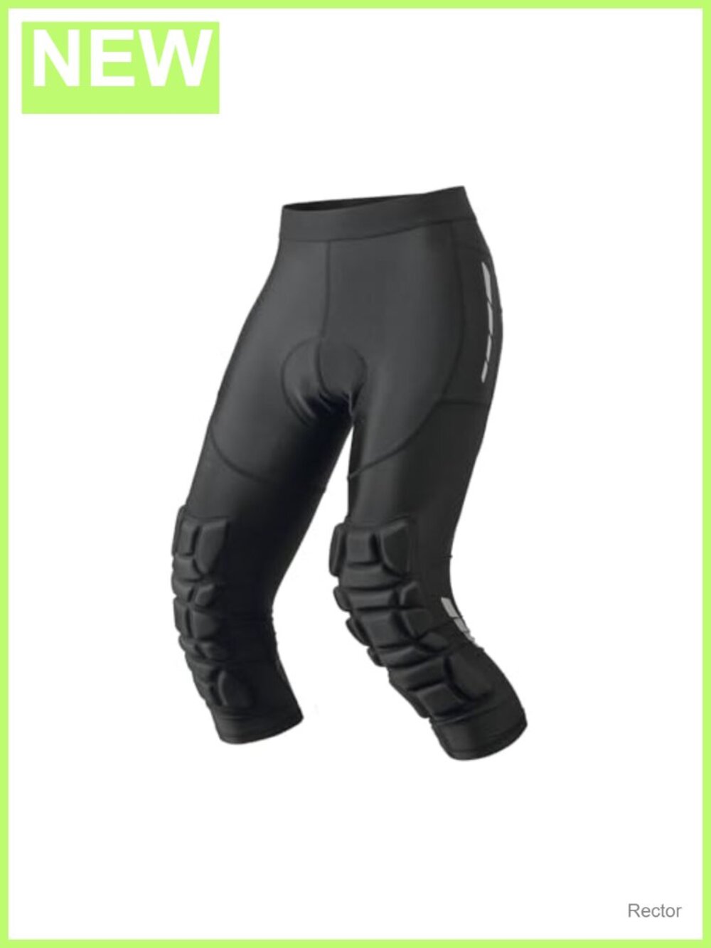 Men's Cycling Capri Tights with 3D Pad & Knee Pads, Reflective, Pockets